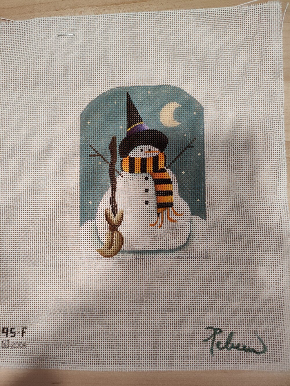 Halloween Snowman Needlepoint Canvas